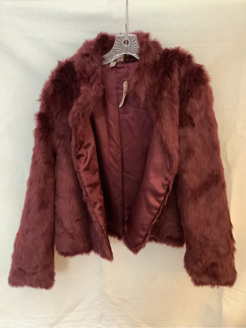 Forever 21 Burgundy Faux Fur Teddy Jacket